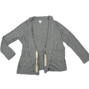 NWT Caslon Women's Open Cinch Waist Grey Wrap Size Large